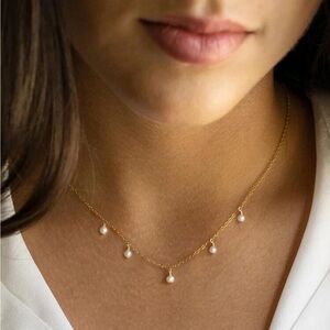 Gold plated Stainless Steel pearl necklace